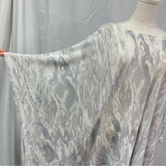 J.‎ Jill Linen Artsy Poncho One Size Coastal Clean Girl Beachy Boho Fringe - Picture 4 of 13